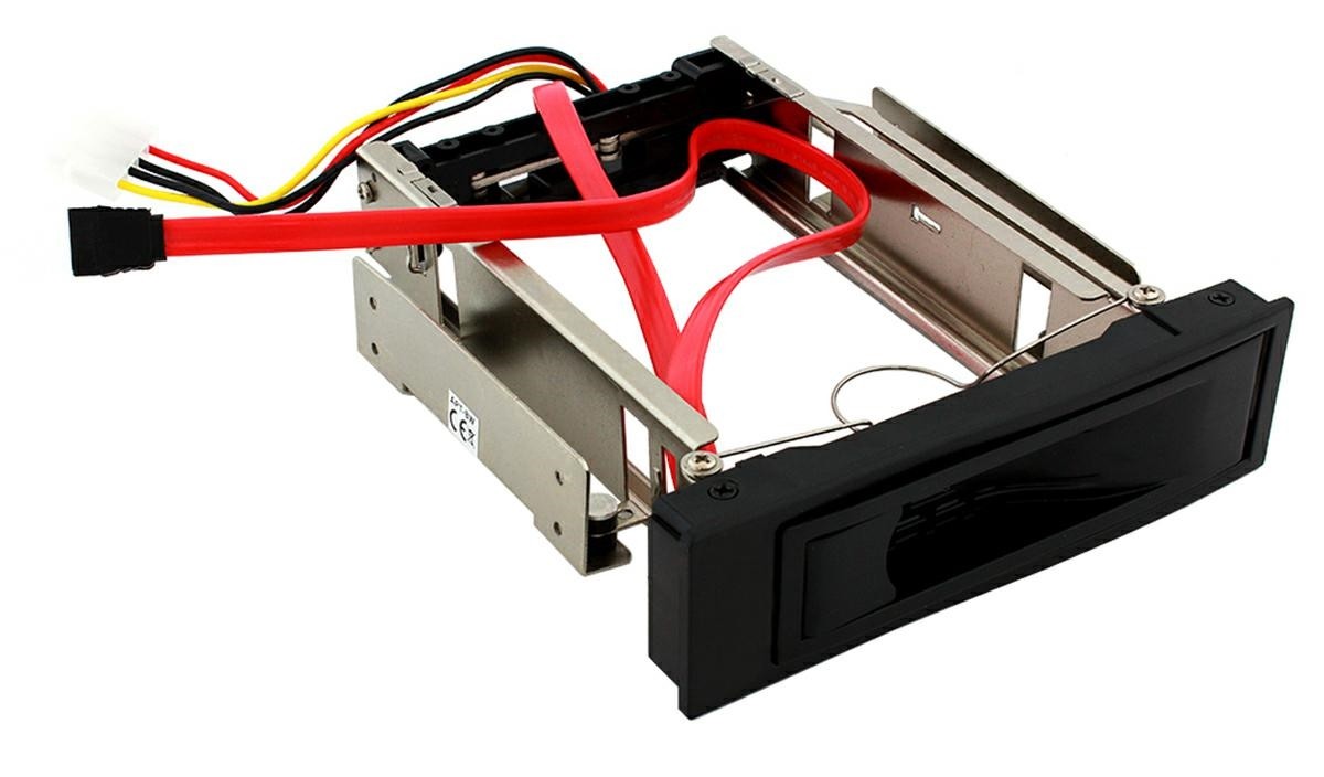 Rack HDD SATA, spatiu montare: 3,5inch, tampoane cauciuc, chei incluse, 331g, 57cm, argintiu/negru - imagine 3